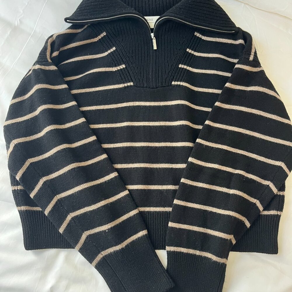 La Ligne Quarter Zip Bastien Sweater (Merino Wool)